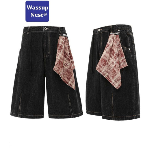 Cleanfit Baggy Retro Scimitar-silhouette Wide-legged, Loose-fitting  Short Jeans WN226N8522