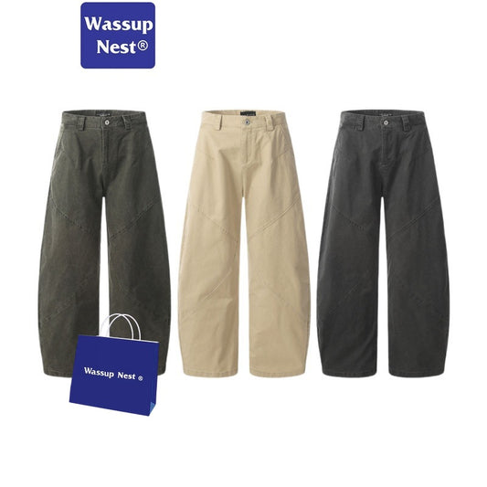 Retro Loose Scimitar-silhouette Cargo Jeans WN219KN6587