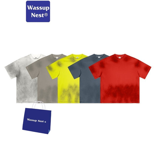 Basic Grunge Washed Old Craft and Dirty T-shirt WN003BES2019