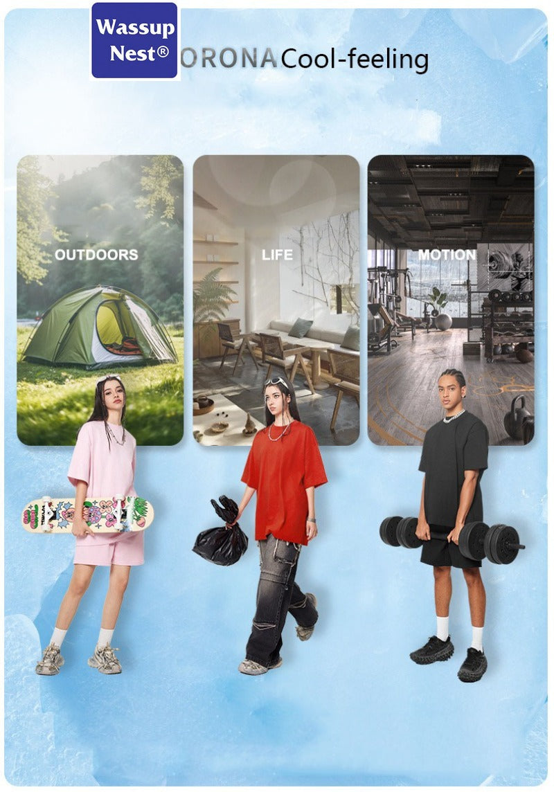 Ba Jia Loose-fitting Cool-feeling Fabric Solid Color Comfortable T-shirt WN004S1923