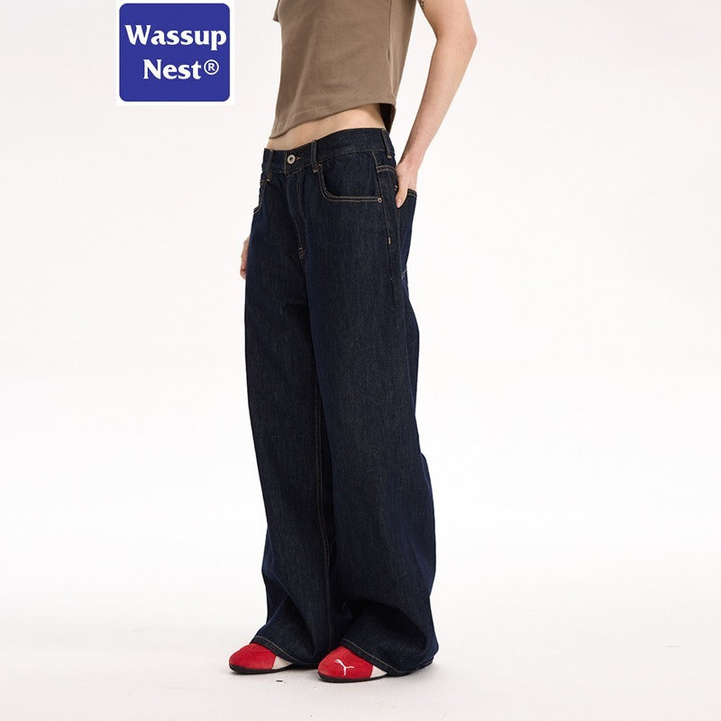 13OZ Navy Original Cow Loose Straight Cleanfit Jeans WN221UNFKZ9689