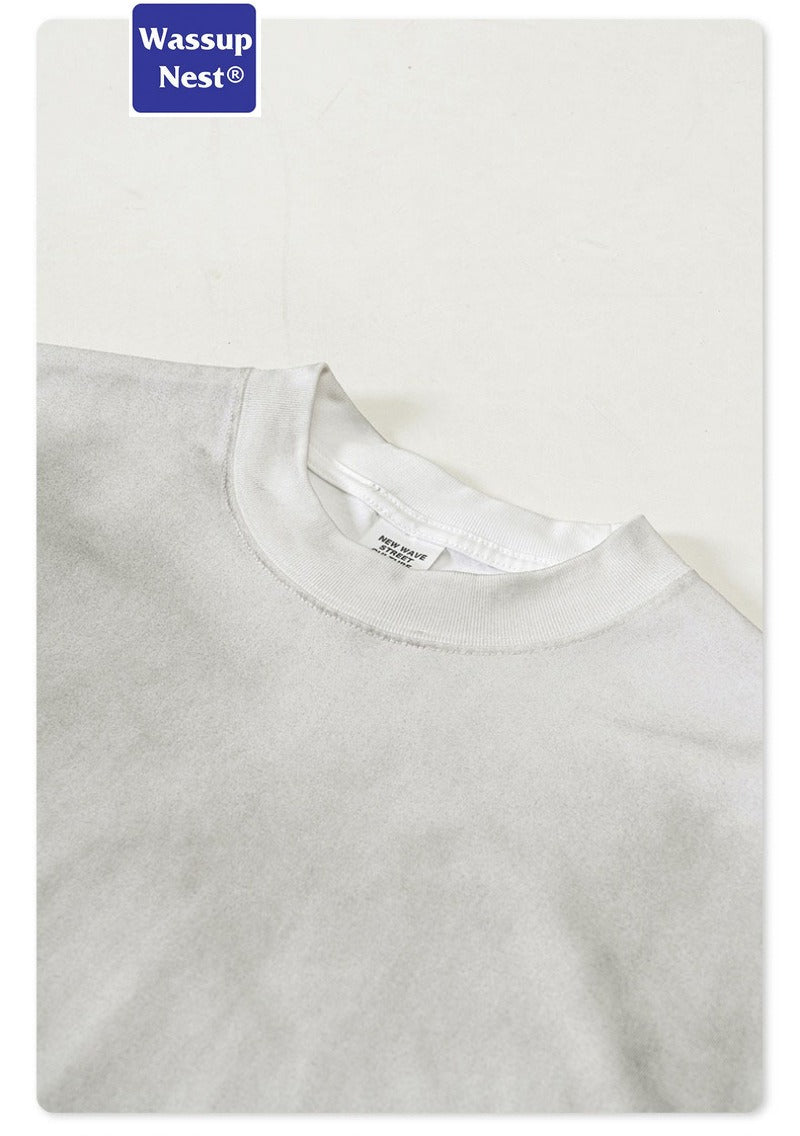 Basic Grunge Washed Old Craft and Dirty T-shirt WN003BES2019