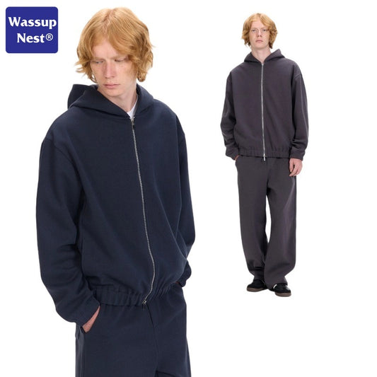 Cleanfit Scuba Knit Boxy Doublehead Zip Hoodie Set WN108UNFX908X909