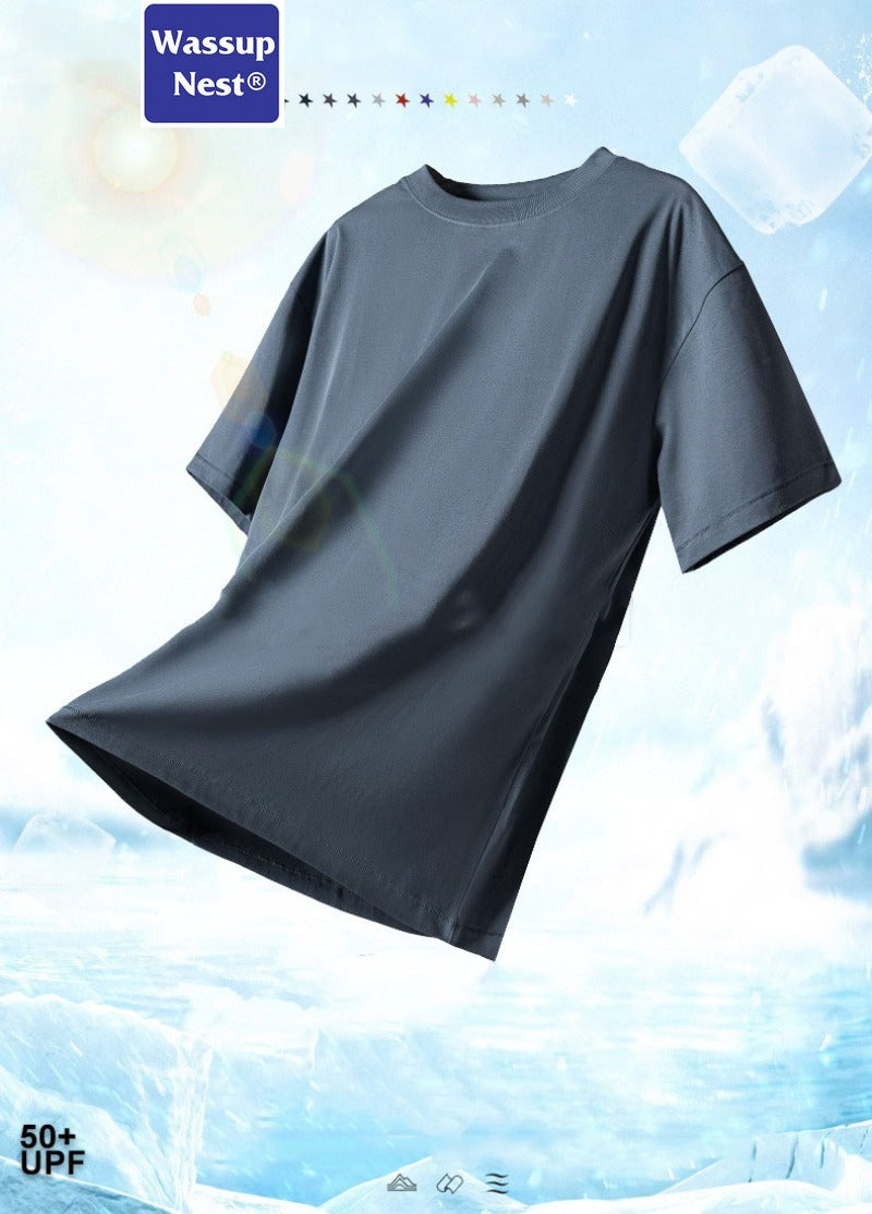 Ba Jia Loose-fitting Cool-feeling Fabric Solid Color Comfortable T-shirt WN004S1923